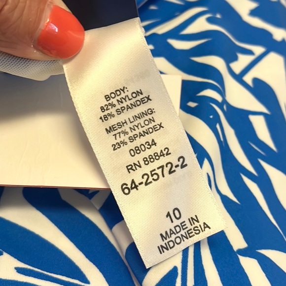 Swimsuits for All Tankini Top Swimsuit Swim Blue Floral 10 New - Picture 5 of 5